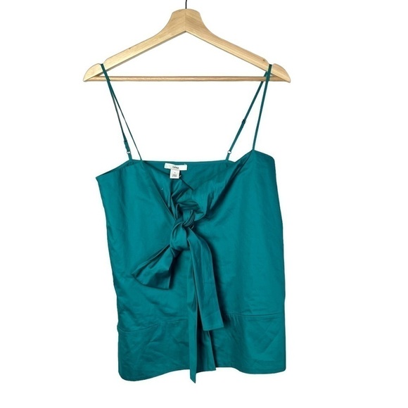 Nordstrom Lewit Teal Blue Tie Front Camisole Tank Top S - Picture 2 of 6